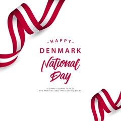 Wall Mural - Happy Denmark National Day Vector Template Design Illustration