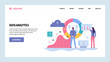 Vector web site gradient design template. Data analytics, dashboard and business finance report. Landing page concepts for website and mobile development. Modern flat illustration.