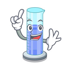 Wall Mural - Finger graduated cylinder on for cartoon trial