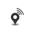 © Jan - GPS location Map pointer icon with wifi symbol