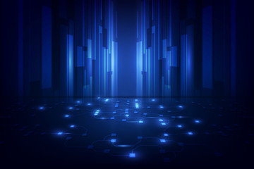 Poster - abstract circuit networking blockchain concept background