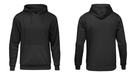 blank black male hoodie sweatshirt long sleeve, mens hoody with hood for your design mockup for prin