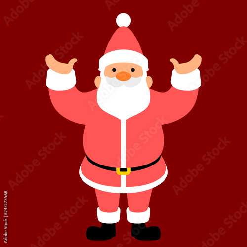 Santa Claus Vector Standing And Surprise Acting Simple And