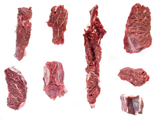 Wall Mural - Raw cow meat beaf isolated on white