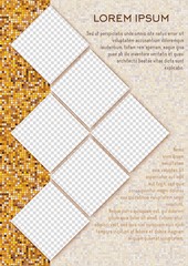 Wall Mural - Flyer design. Business brochure template. Booklet for education, advertisement, presentation, magazine page. a4 size vector illustration. Template for photo collage.