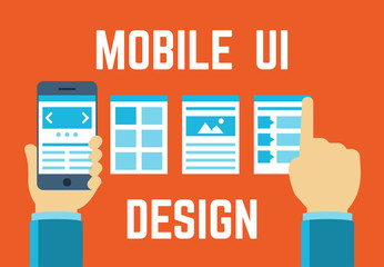 Mobile application interface concept in flat style