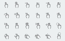 Vector Touch Screen Gestures Icons In Thin Line Style