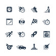 Performance and velocity vector icon set