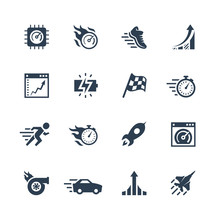 Performance And Velocity Vector Icon Set