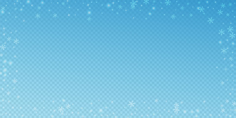 Sparse glowing snow Christmas background. Subtle f