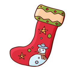 Wall Mural - Christmas sock with gifts.