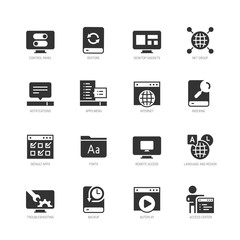 Wall Mural - Operating system vector icon set in glyph style