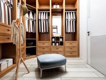 Narrow Coat Closet, Brown Closet