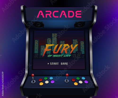 Fotografía Retro arcade machine. Vector illustration