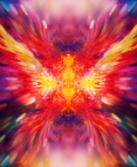 Poster - shamanic extatic vision theme with phoenic wings.