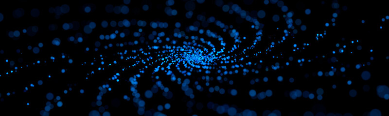 Poster - Abstract 3d rendering of a space galaxy. Futuristic particle structure concept. Modern scientific background design