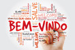 © dizain - Bem-Vindo (Welcome in Portuguese) word cloud with marker in different languages, conceptual background