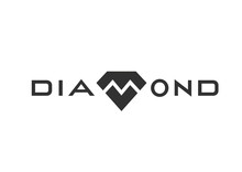 Diamond Logo Design Monochrome Black