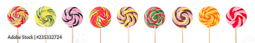 Plakat Set of different sweet candies on white background