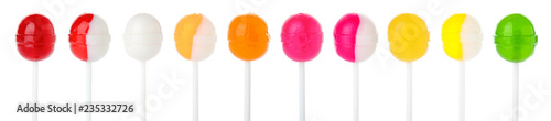 Plakat Set of different sweet candies on white background