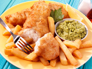 Poster - FISH AND CHIPS WITH MUSHY PEAS