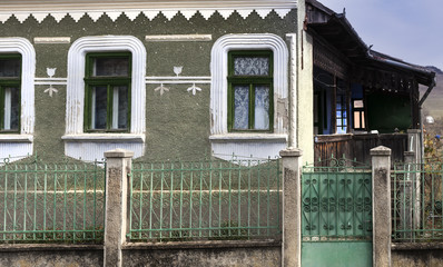 Friendly facade of an old house in Sic. Transylvania, Romania