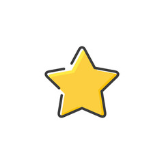 Poster - Star icon in a flat design. Vector illustration
