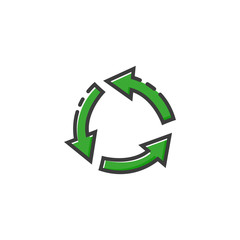 Aufkleber - Circle arrow icon in a flat design. Vector illustration