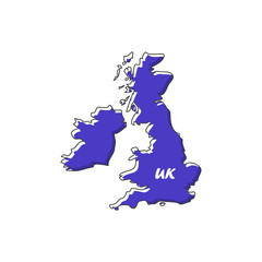 Poster - UK map icon in a flat design. Vector illustration