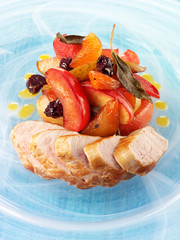 Wall Mural - PORK FILLET WITH CARAMELISED VEGETABLES