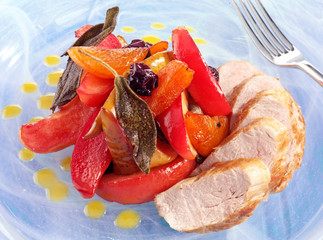 Poster - PORK FILLET WITH CARAMELISED VEGETABLES