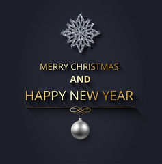 Merry Christmas and Happy New Year greeting card.