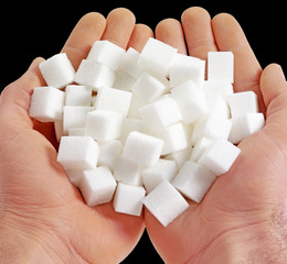 Wall Mural - HANDFUL OF WHITE SUGAR CUBES