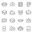 bot assistant, icon set. artificial intelligence, linear icons. Line with editable stroke