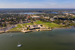 Aerial view of Castillo de San Marcos National Monument in Saint Augustine, Florida