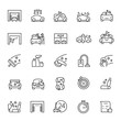 Car wash, icon set. Carwash, automatic and self service. linear icons. Line with editable stroke