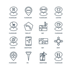Poster - Set Of 16 Universal Editable Icons. Includes Elements Such As Pl