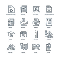 Poster - Set Of 16 Universal Editable Icons. Includes Elements Such As Fl