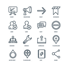 Poster - Set Of 16 Universal Editable Icons. Includes Elements Such As Sh
