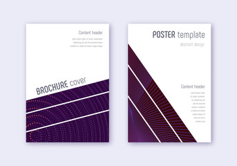 geometric cover design template set. violet abstra