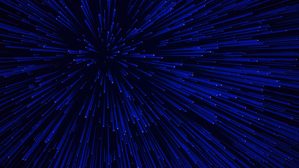 Poster - abstract speed background. centric motion of star trails. 3d rendering. starburst dynamic lines or r
