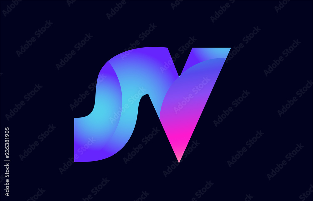 sv s v spink blue gradient alphabet letter combination logo icon design ...
