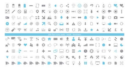 Poster - 200 everyday vector web icons, 200 icone del web uso giornaliero 