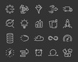 © kornkun - simple set of agile vector line icons, contain such lcon as speed, agile, boost, process, time and more