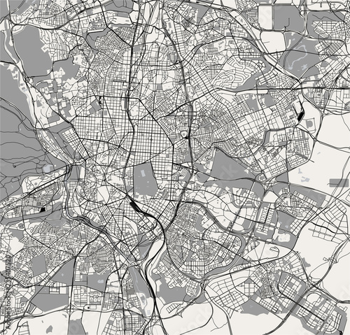 Fotomural vector map of the city of Madrid, Spain
