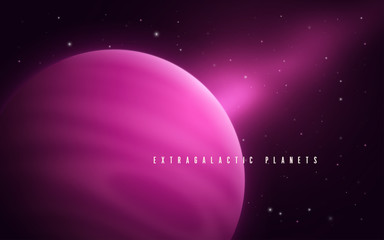 Wall Mural - Deep space sci-fi abstract vector illustration with gas giant an