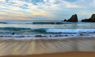 sunset in Laga beach