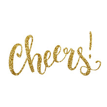Cheers Calligraphic Text Design, Vector Illustration
