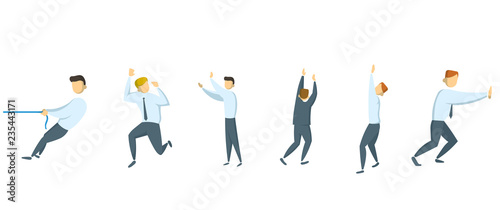 Fotomural Businessman in various action poses