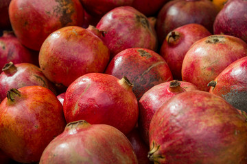 Fresh Pomegranates at the market